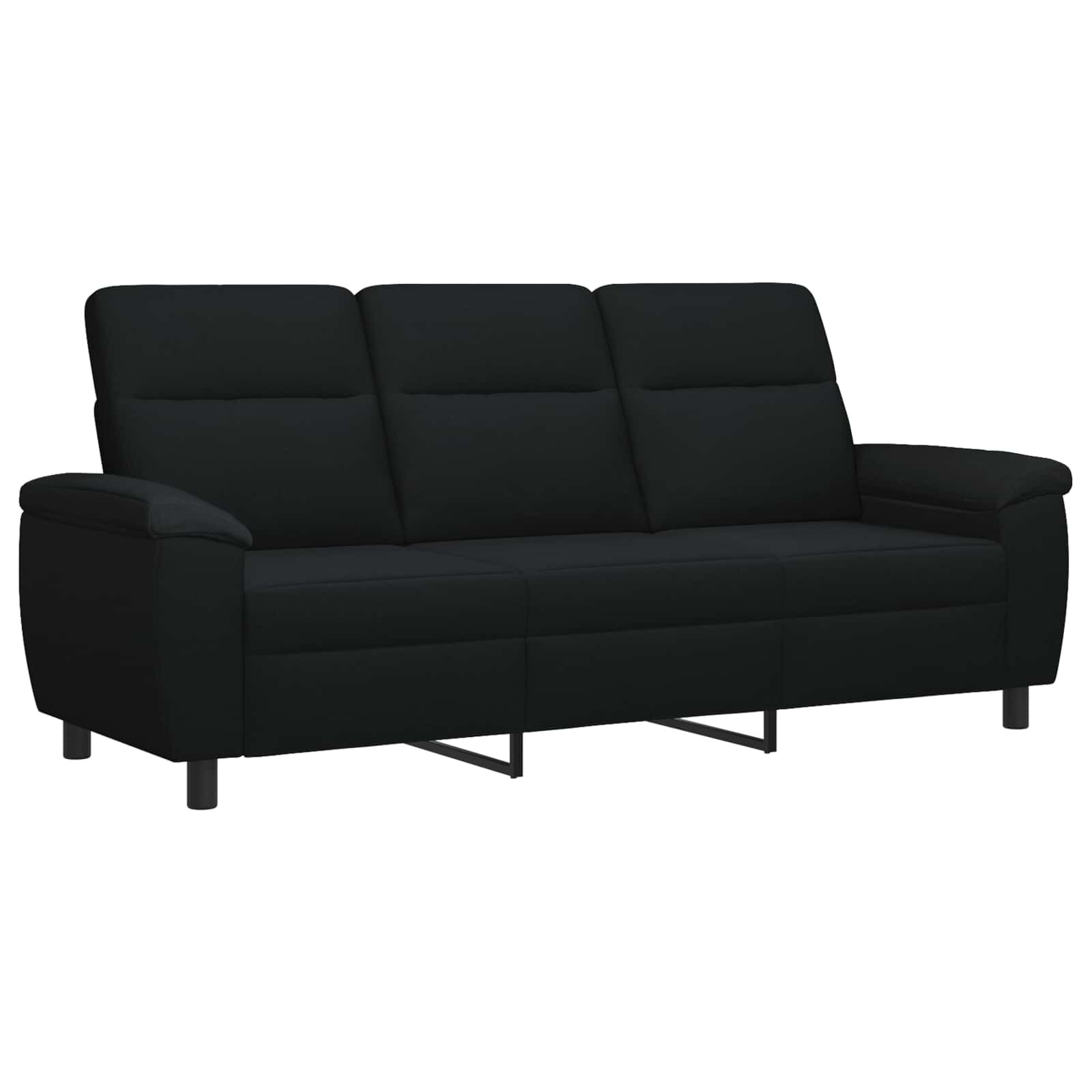 vidaXL Диван Черно 214 x 90 x 95 см Текстил