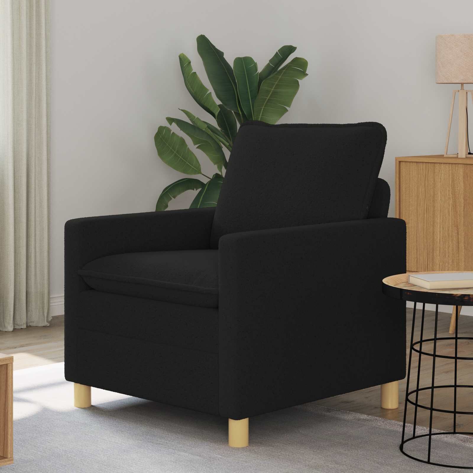 vidaXL Диван Черно 76 x 81 x 875 см Текстил
