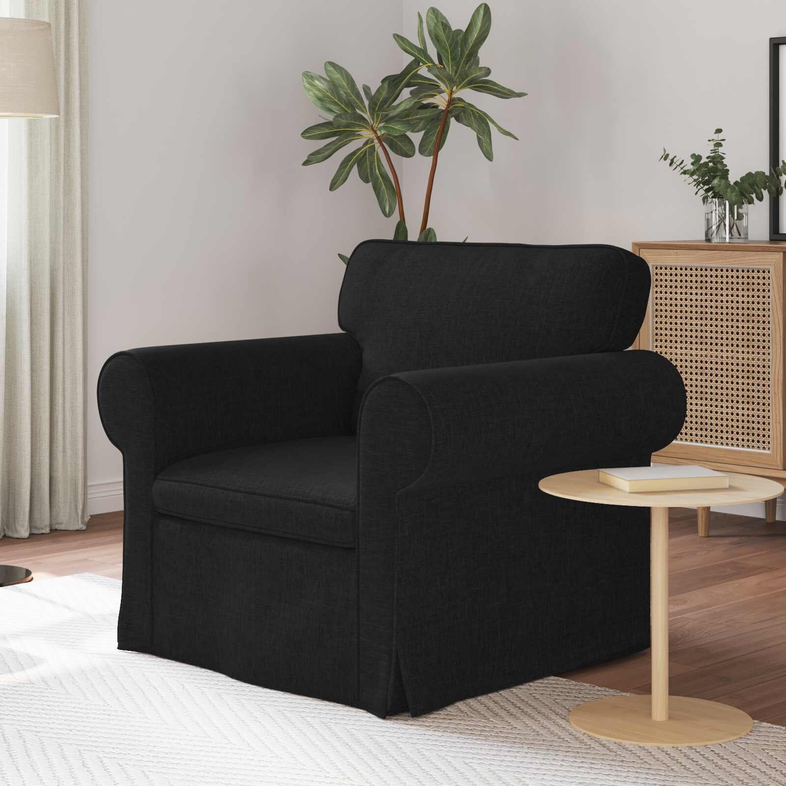 vidaXL Диван Черно 95 x 82 x 80 см текстил