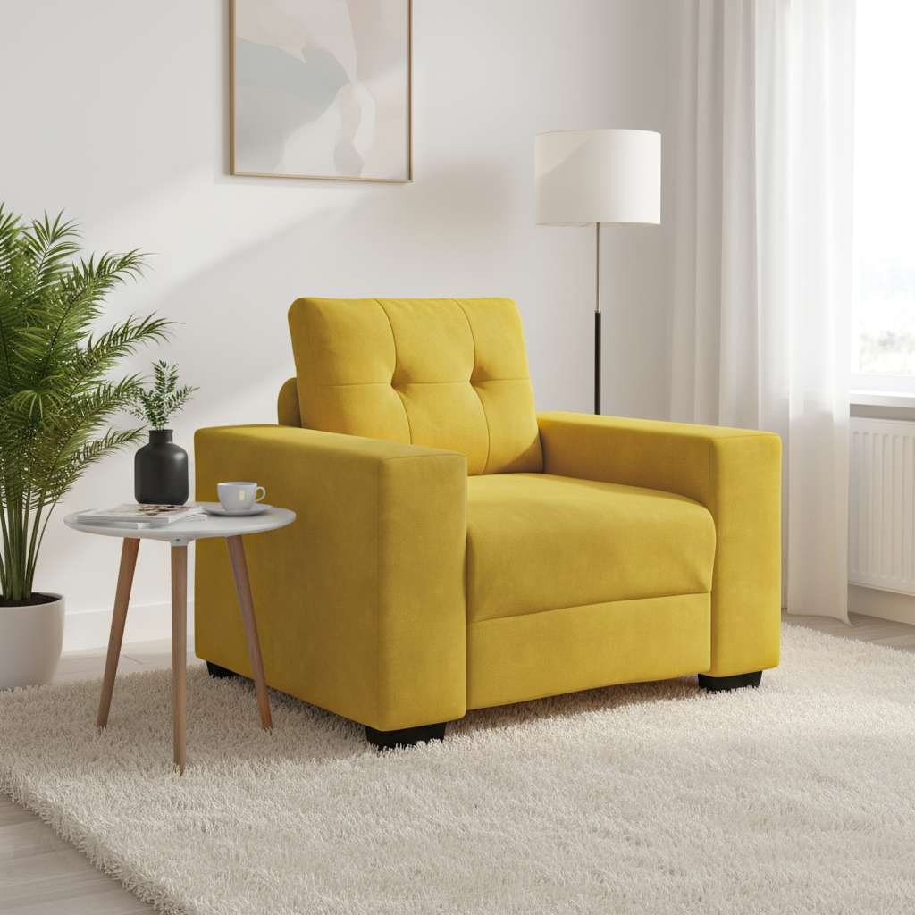 vidaXL Диван-фотьойл жълт 100x78x80 см кадифе