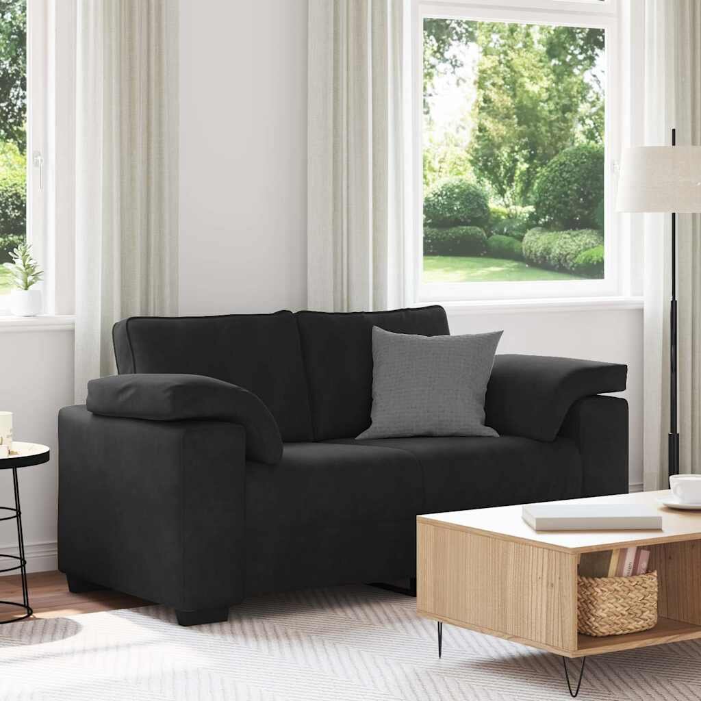 vidaXL Диван-канапе черен 160x77x82 см кадифе