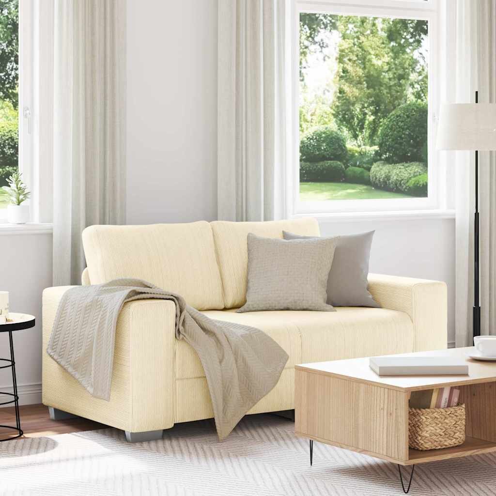 vidaXL Диван-канапе кремав 160x77x82 см кадифен плат