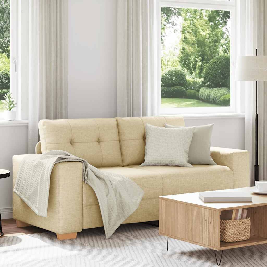 vidaXL Диван-канапе кремав 180x77x82 см плат