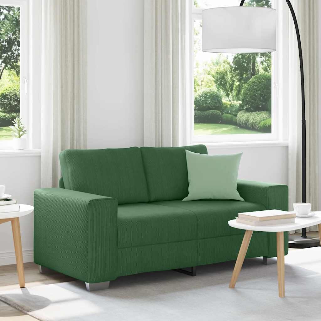 vidaXL Диван-канапе тъмнозелен 160x77x82 см кадифен плат