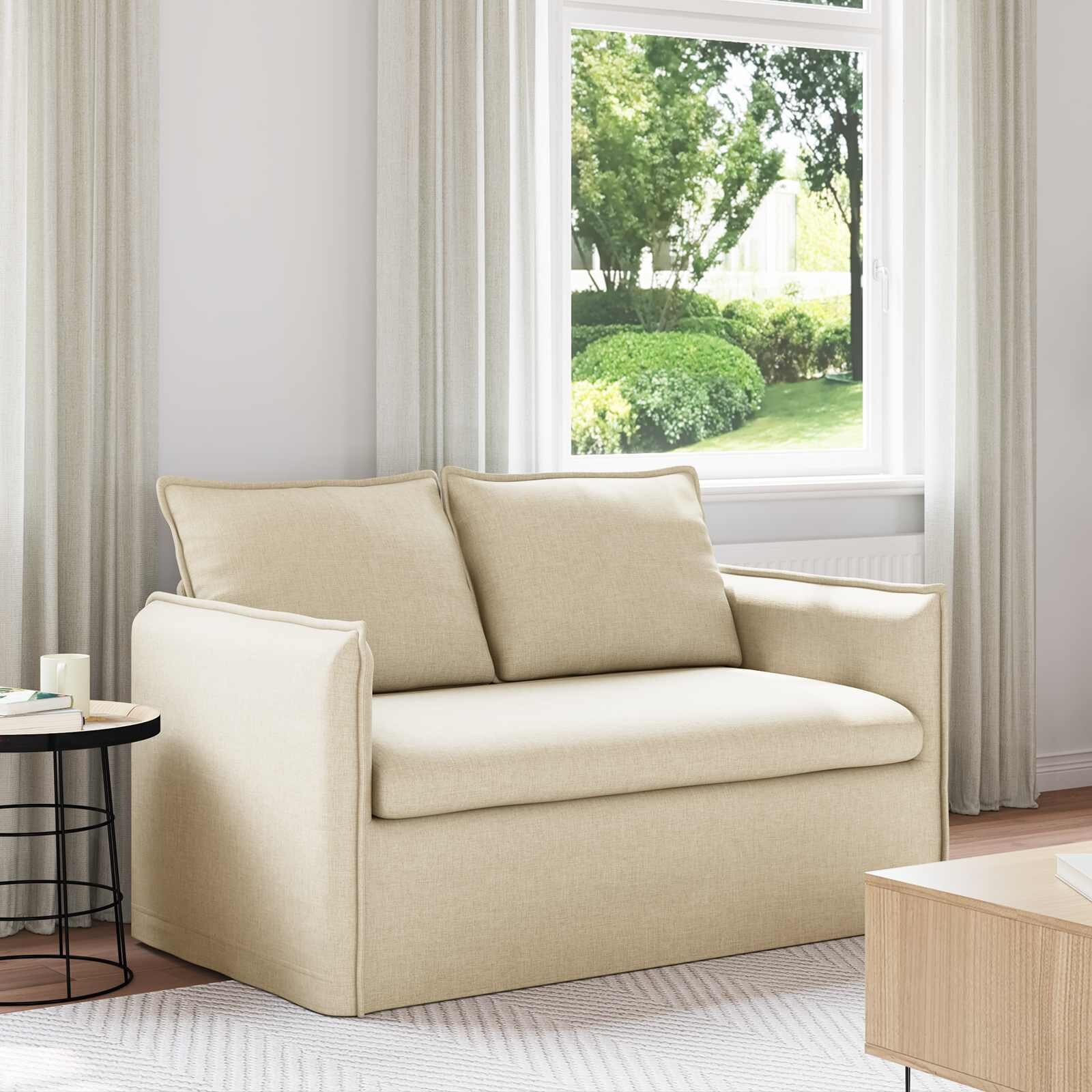 vidaXL Диван Крем 136 x 82 x 85 см текстил