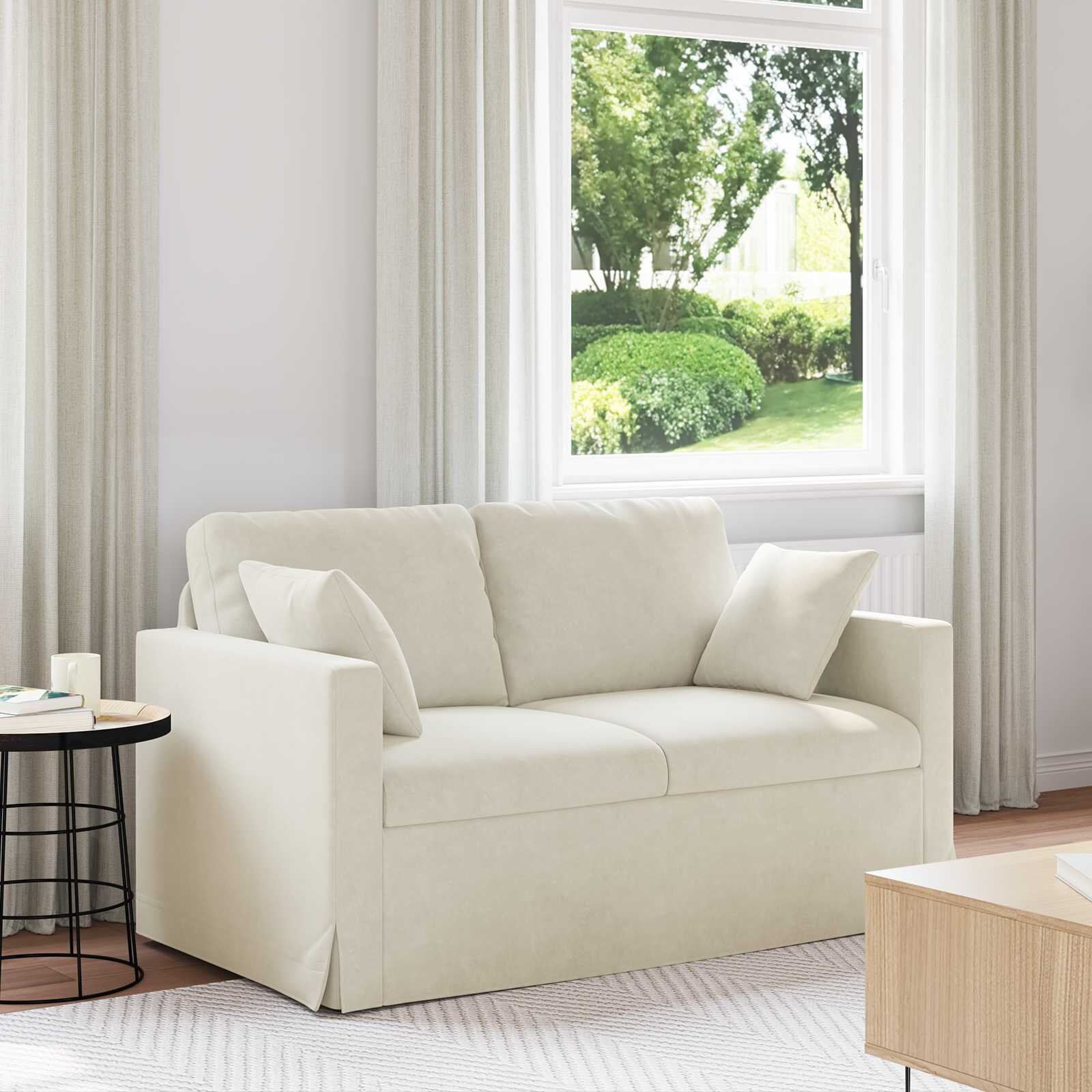 vidaXL Диван Крем 138 x 78 x 80 см Кадифе