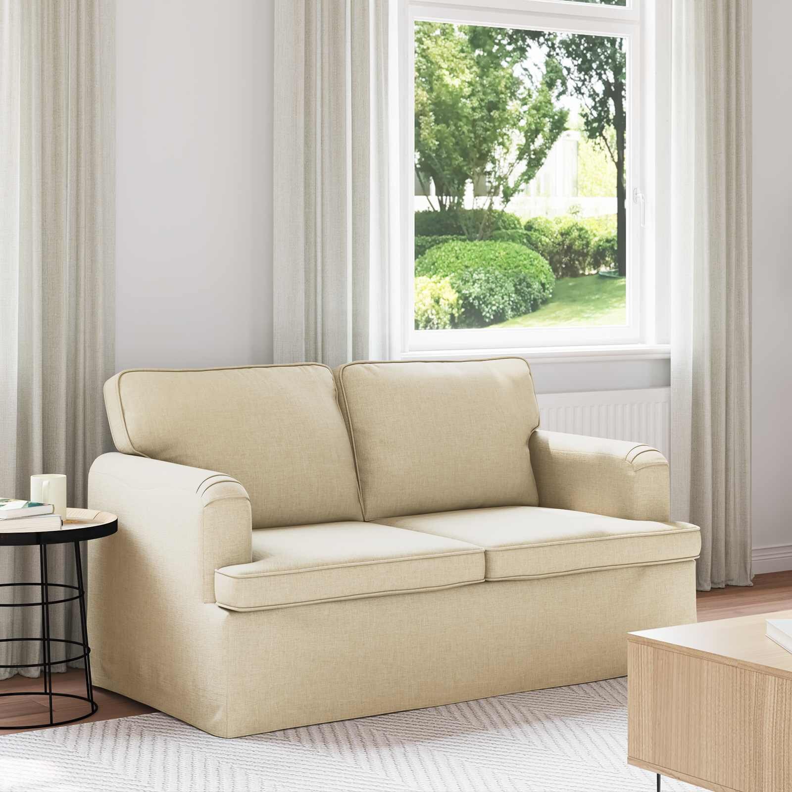 vidaXL Диван Крем 144 x 80 x 85 см текстил