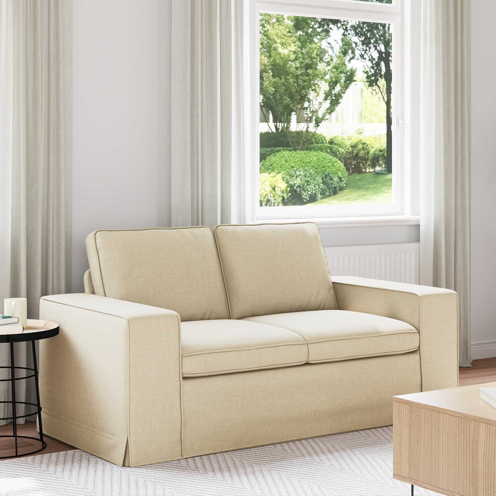 vidaXL Диван Крем 162 x 80 x 82 см текстил