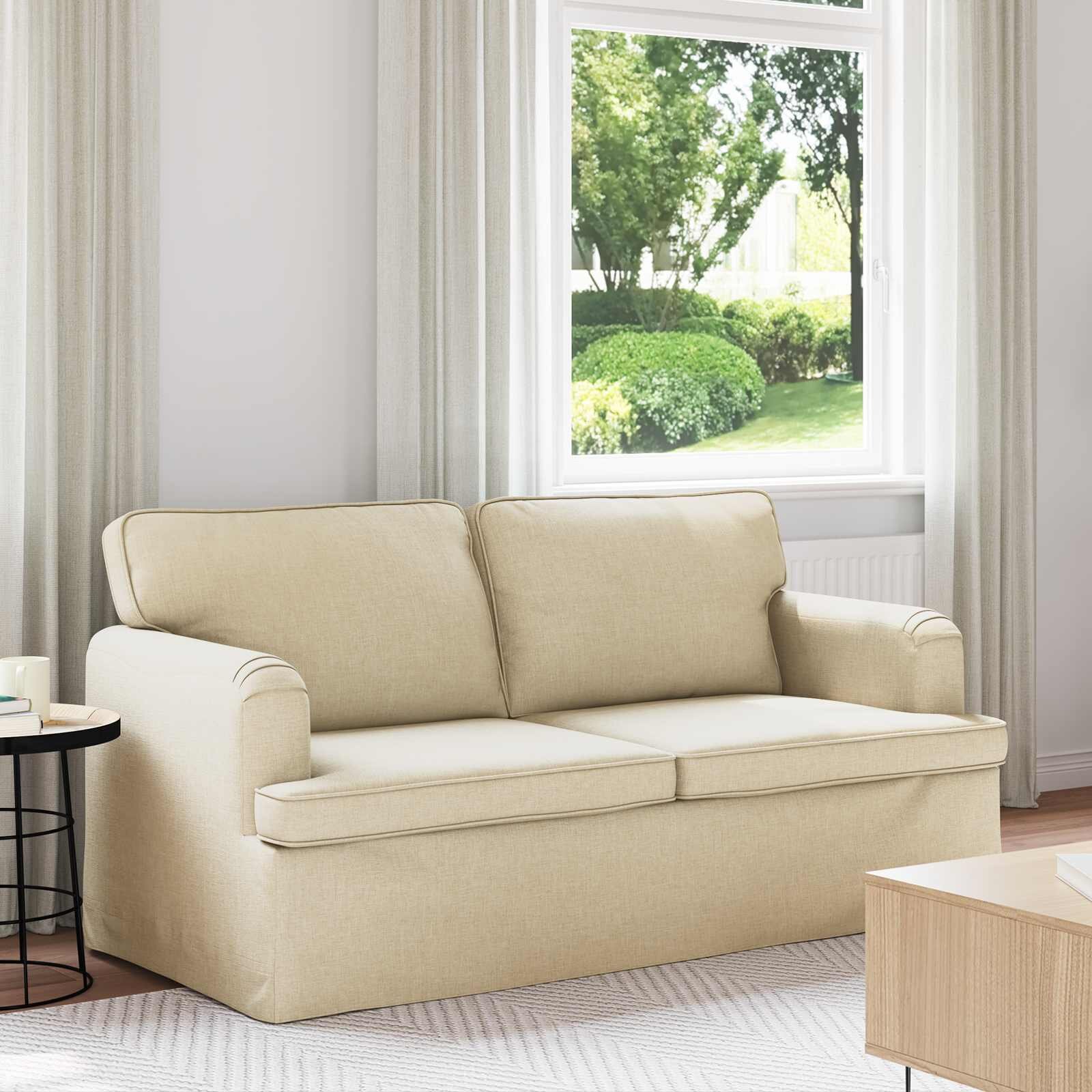vidaXL Диван Крем 162 x 80 x 85 см текстил