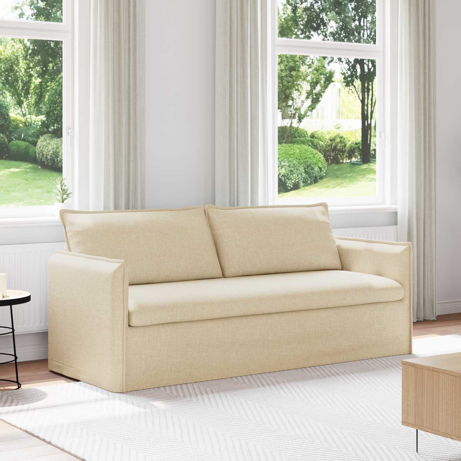 vidaXL Диван Крем 196 x 82 x 85 см текстил