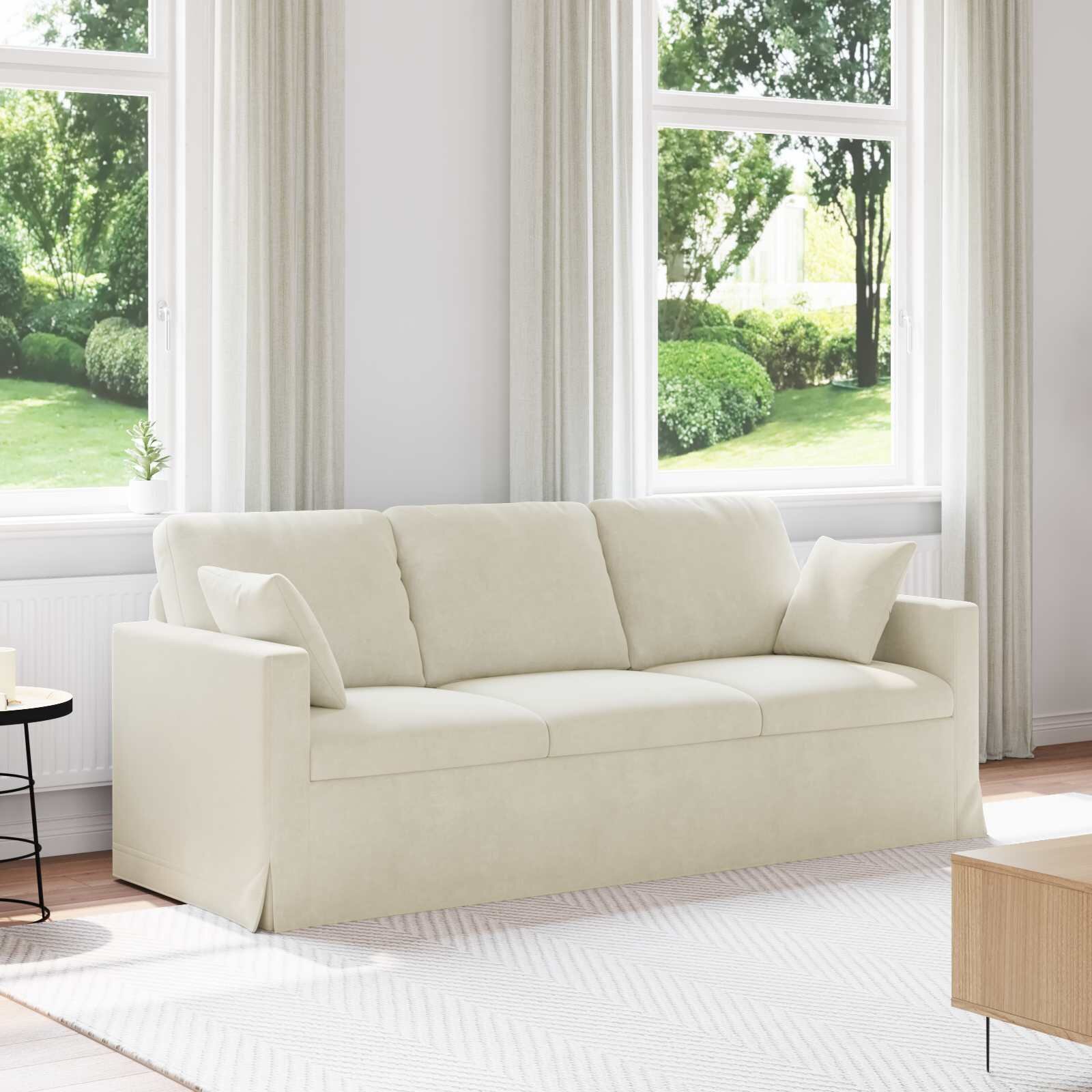 vidaXL Диван Крем 198 x 78 x 80 см Кадифе