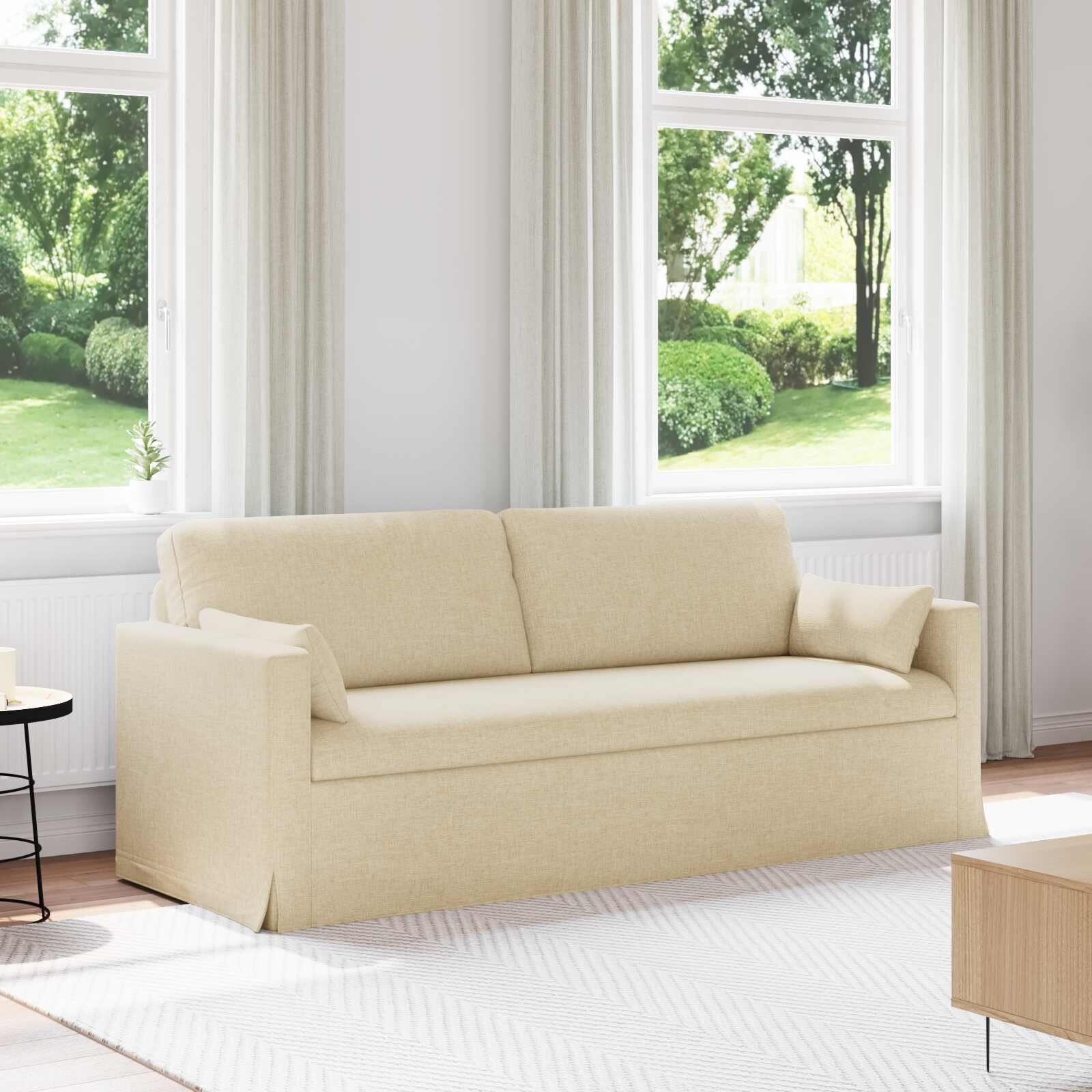 vidaXL Диван Крем 198 x 78 x 80 см текстил