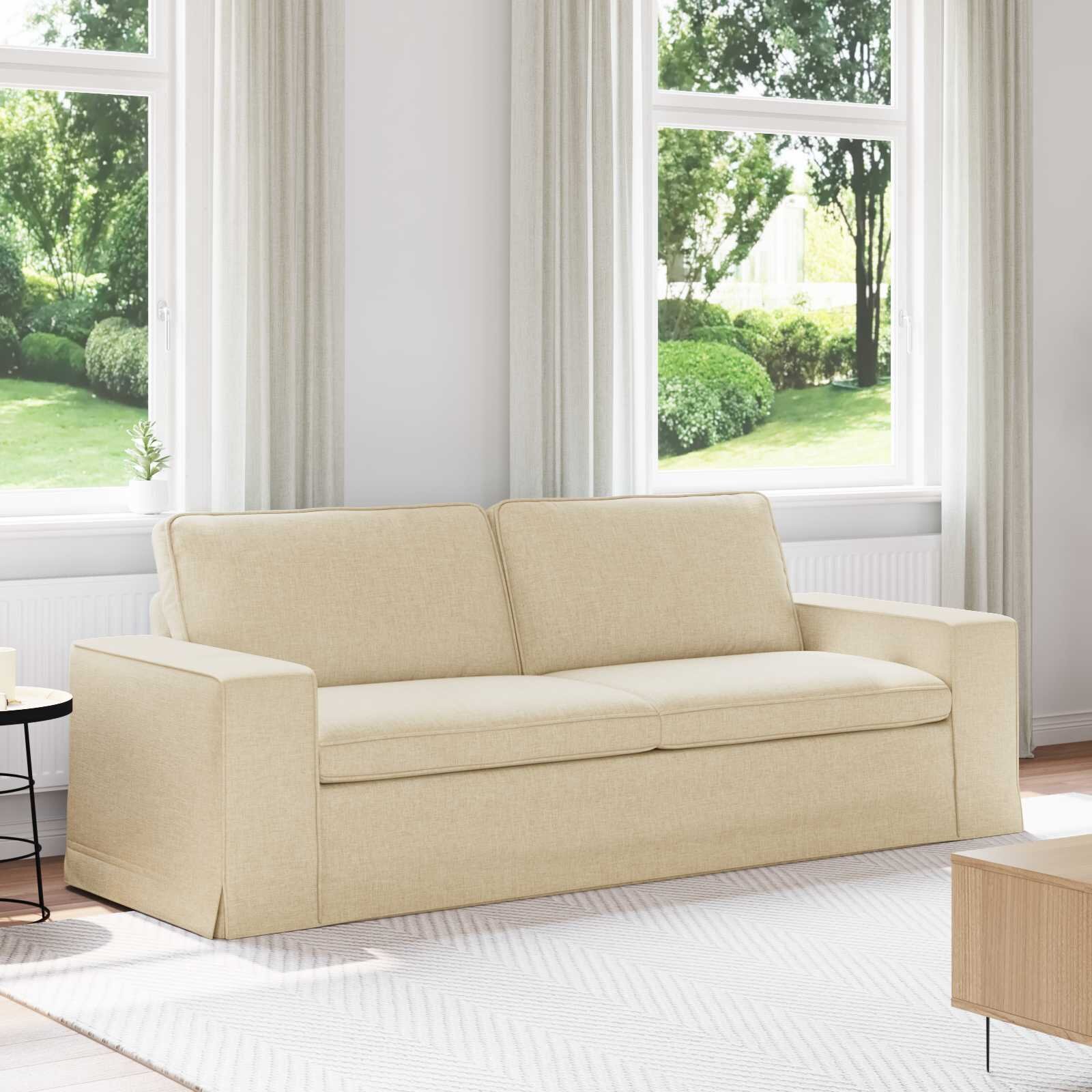 vidaXL Диван Крем 222 x 80 x 82 см текстил