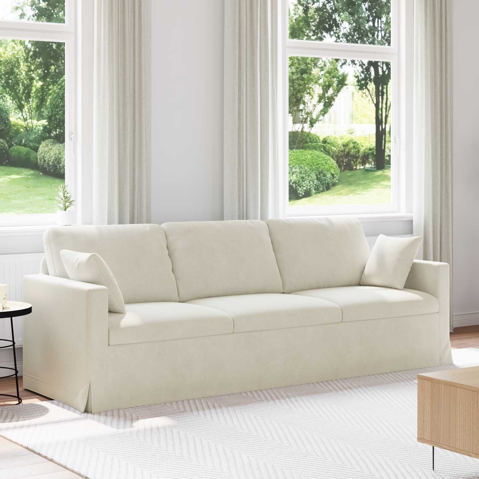vidaXL Диван Крем 228 x 78 x 80 см Кадифе