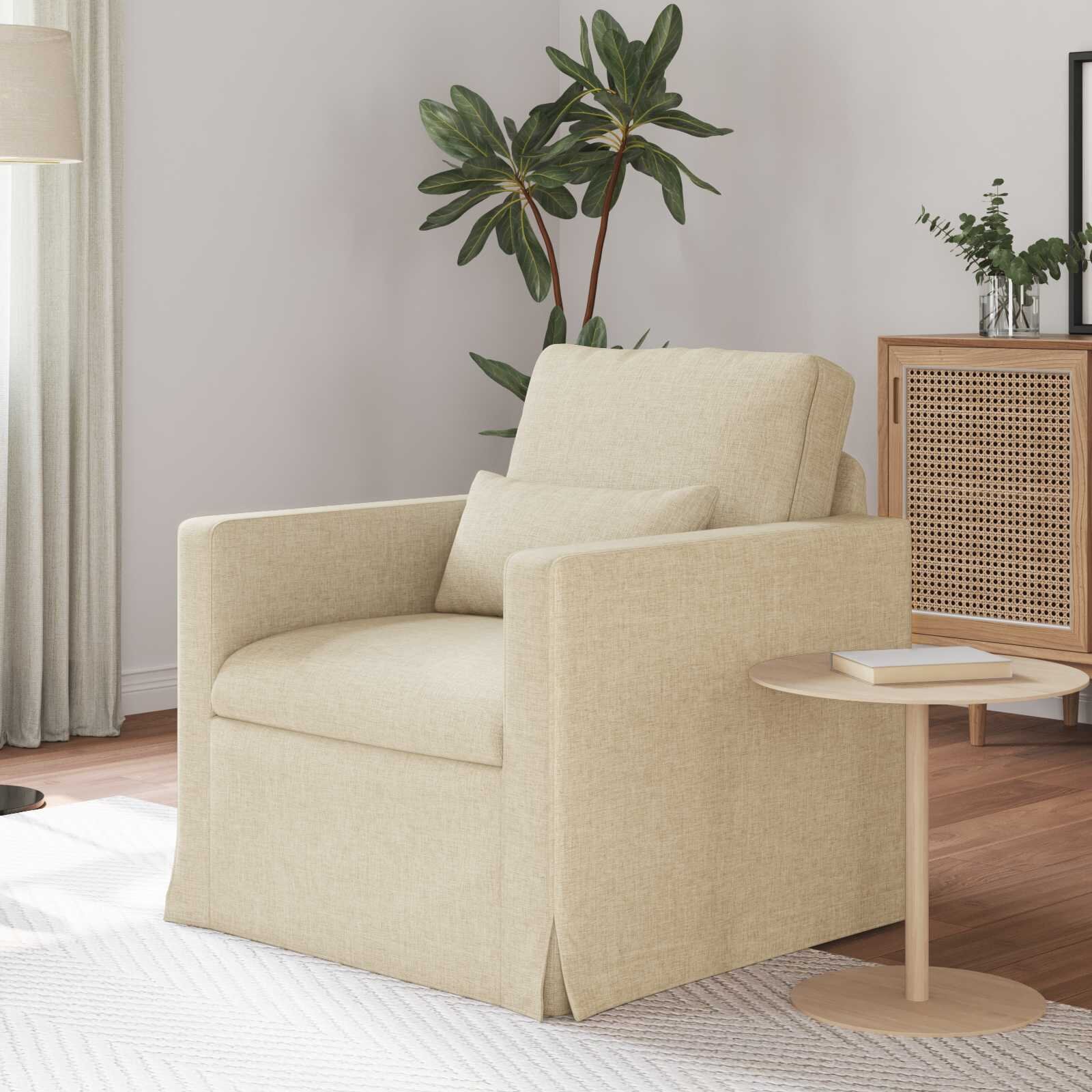 vidaXL Диван Крем 78 x 78 x 80 см текстил