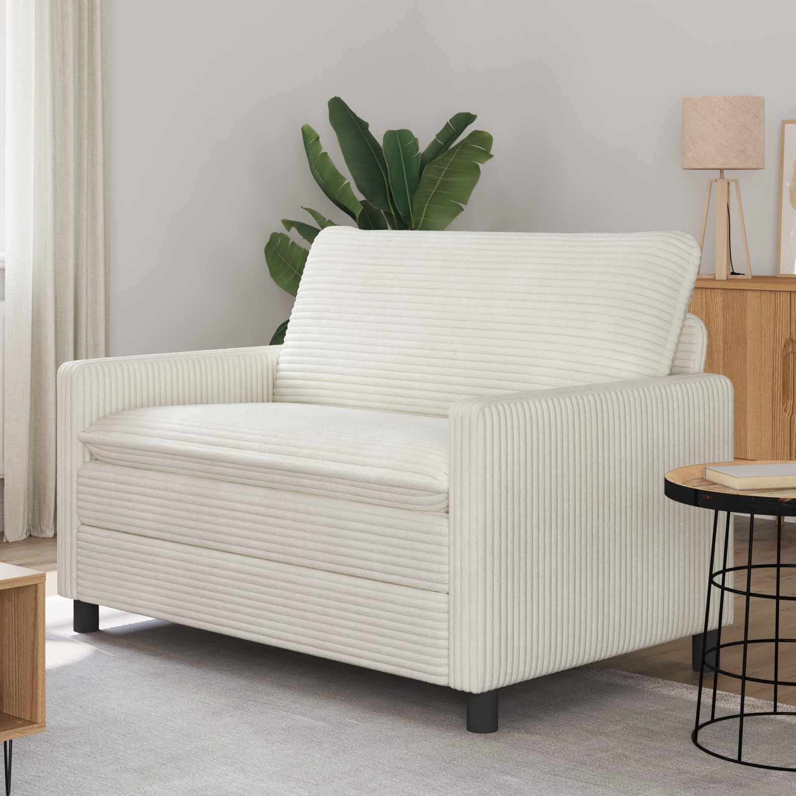 vidaXL Диван Кремаво 126 x 81 x 875 см Полиестер