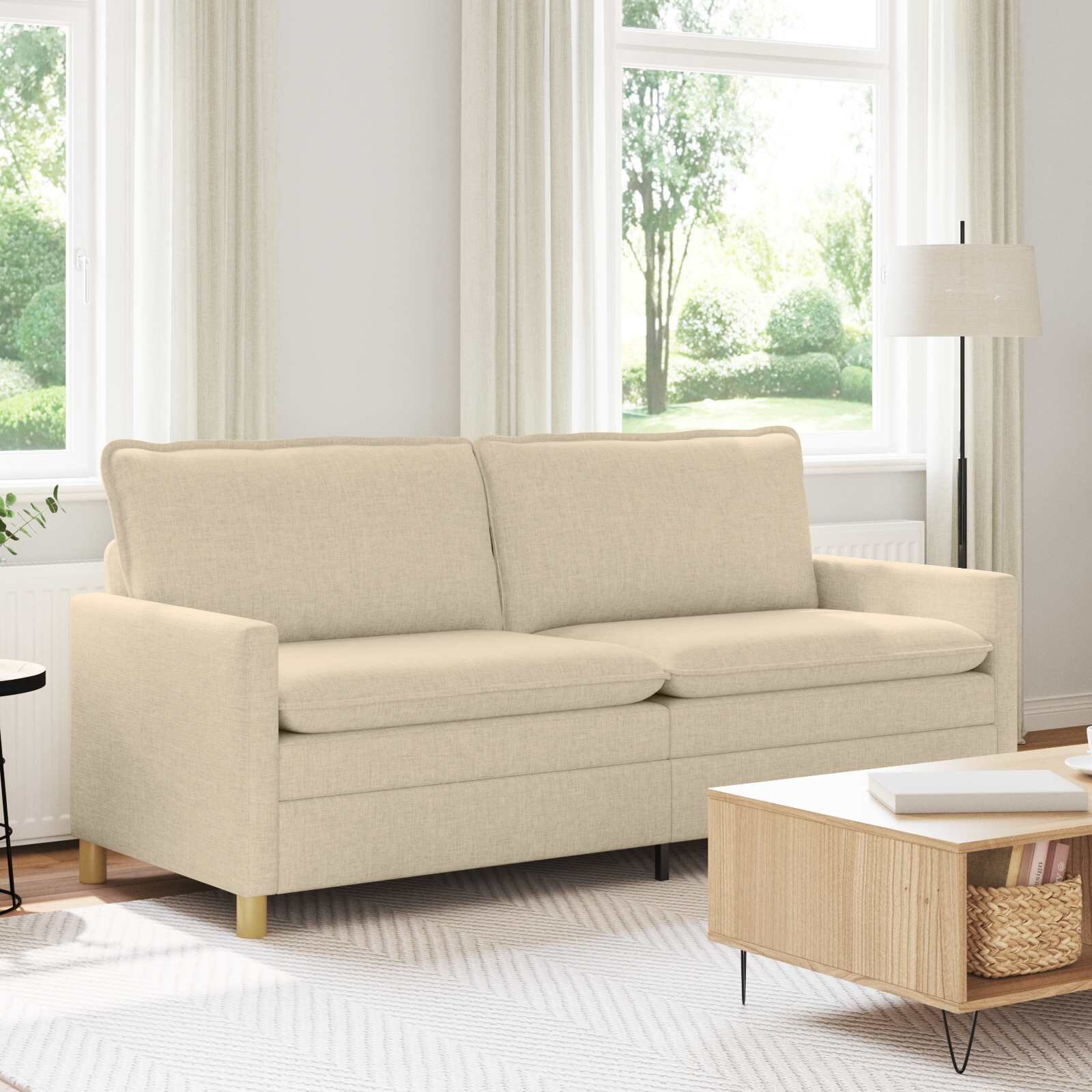 vidaXL Диван Кремаво 196 x 81 x 875 см Текстил