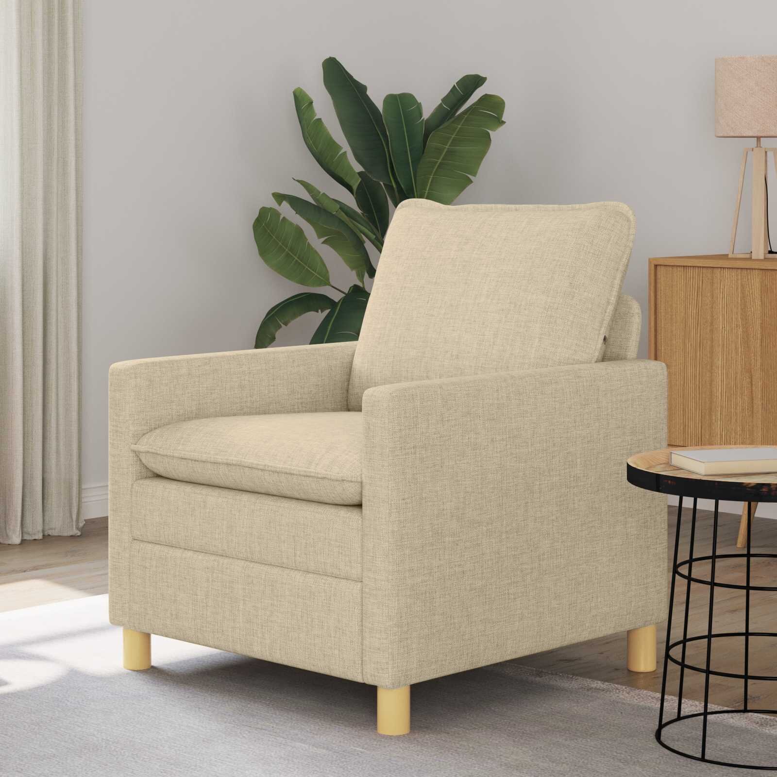 vidaXL Диван Кремаво 76 x 81 x 875 см Текстил