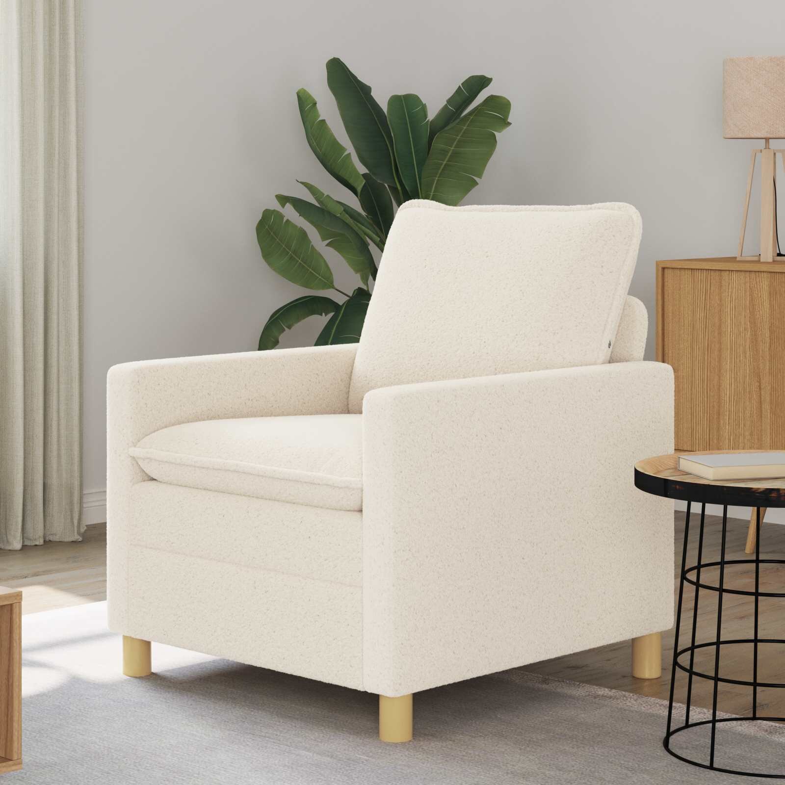 vidaXL Диван Кремаво 76 x 81 x 875 см Текстил