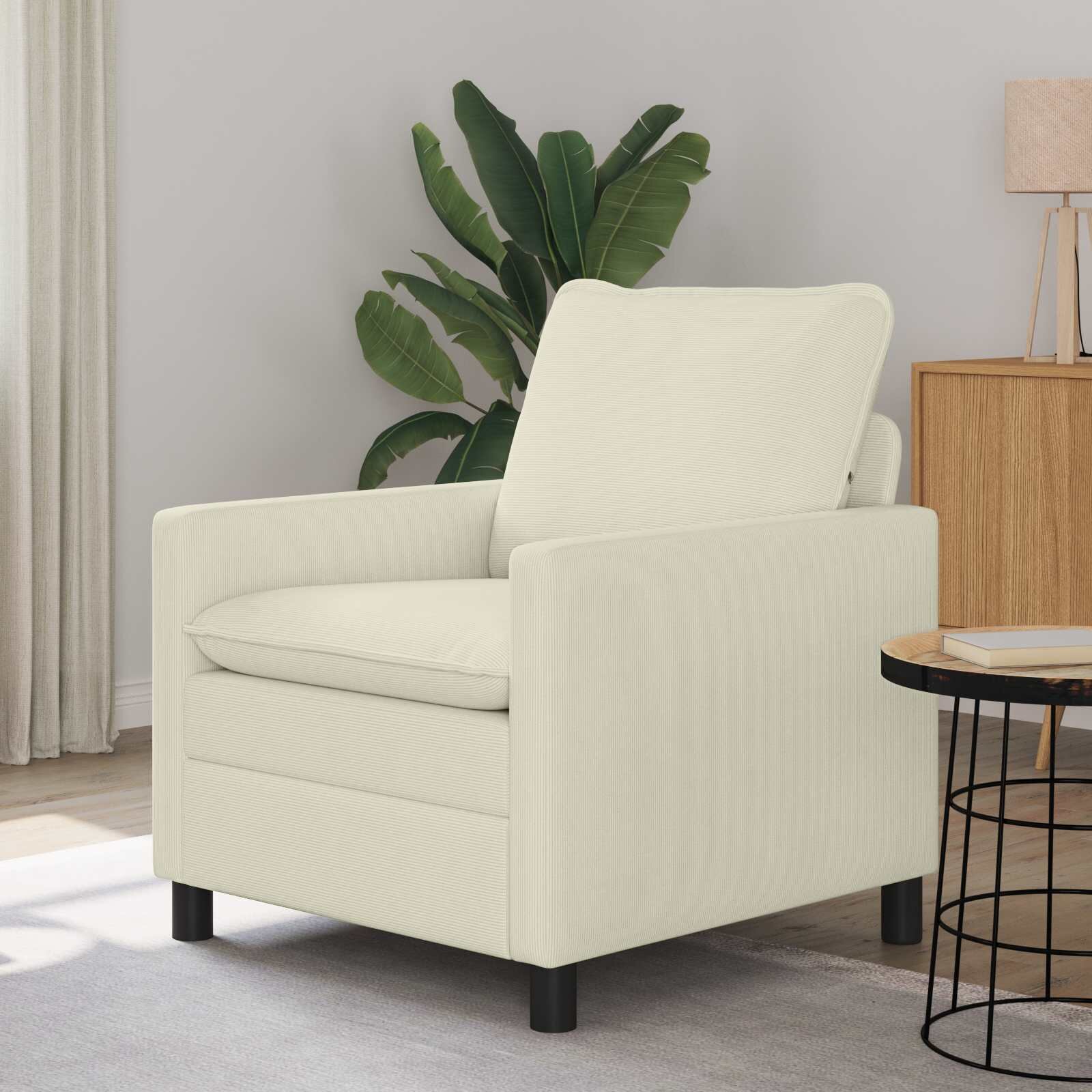 vidaXL Диван Кремаво 76 x 81 x 875 см Текстил