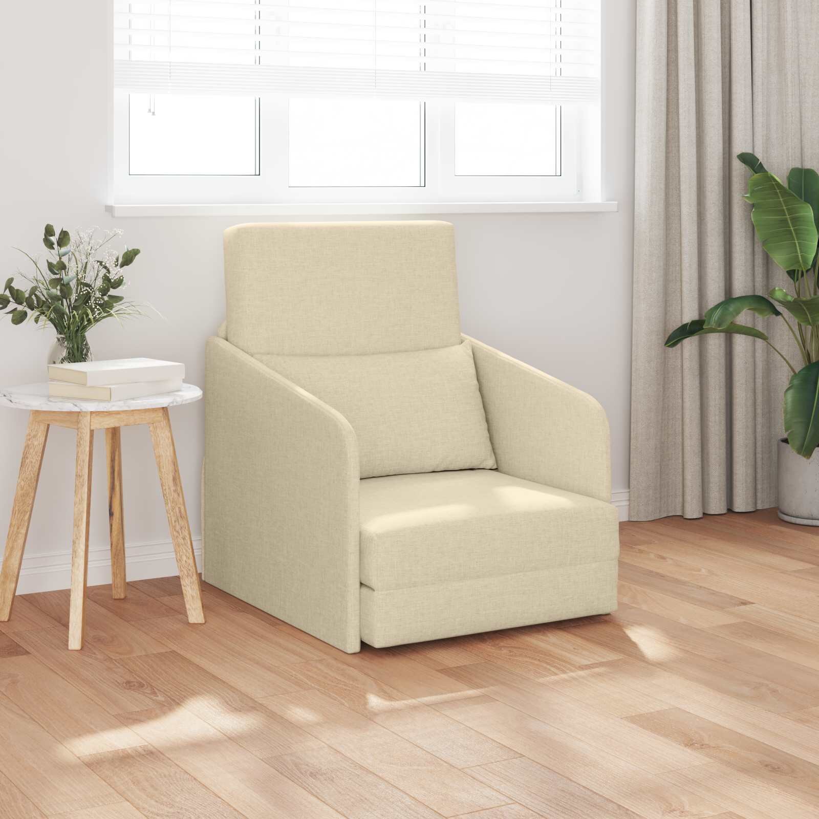 vidaXL Диван легло Крем 65 x 80 x 83 см текстил