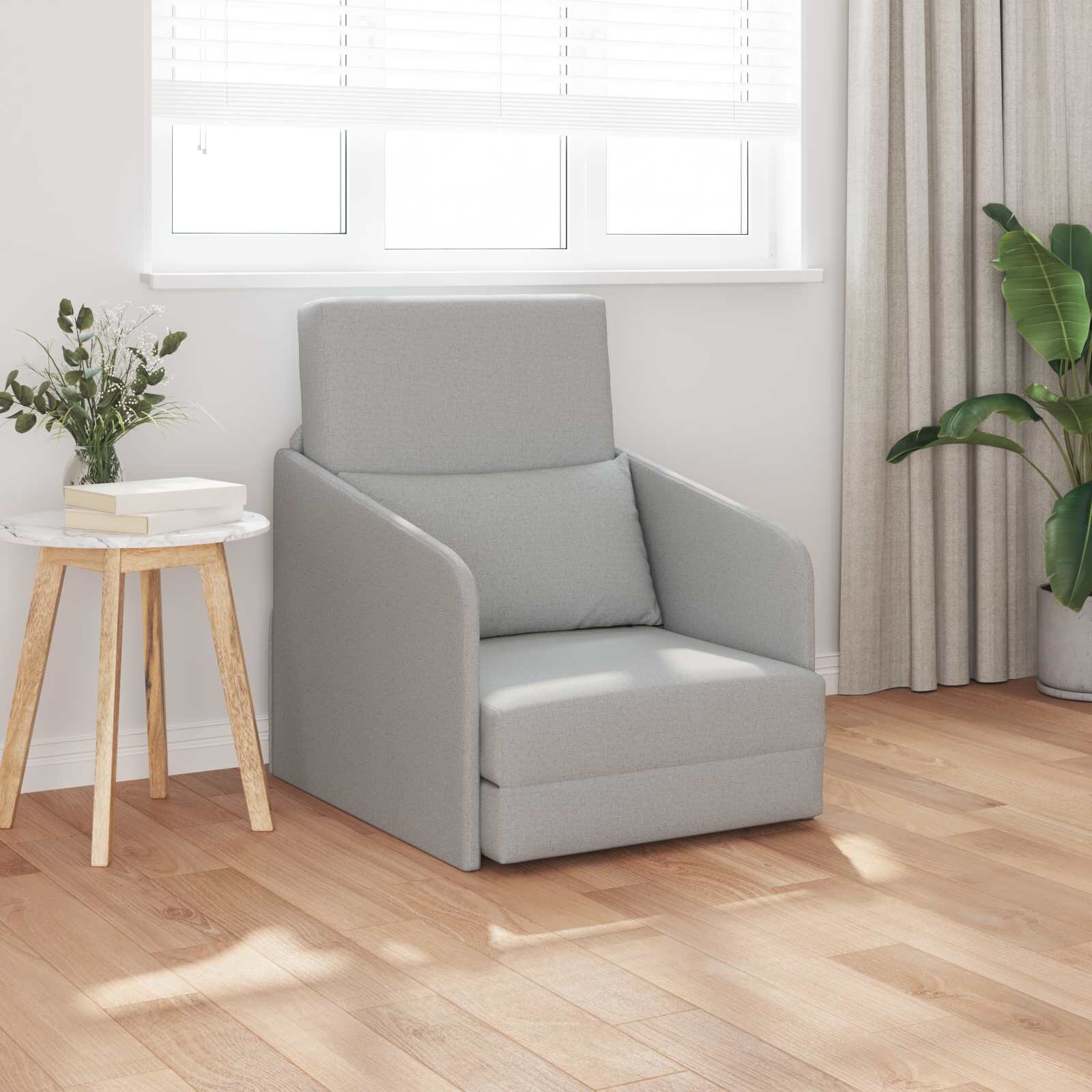 vidaXL Диван легло Облачно сиво 65 x 80 x 83 см текстил