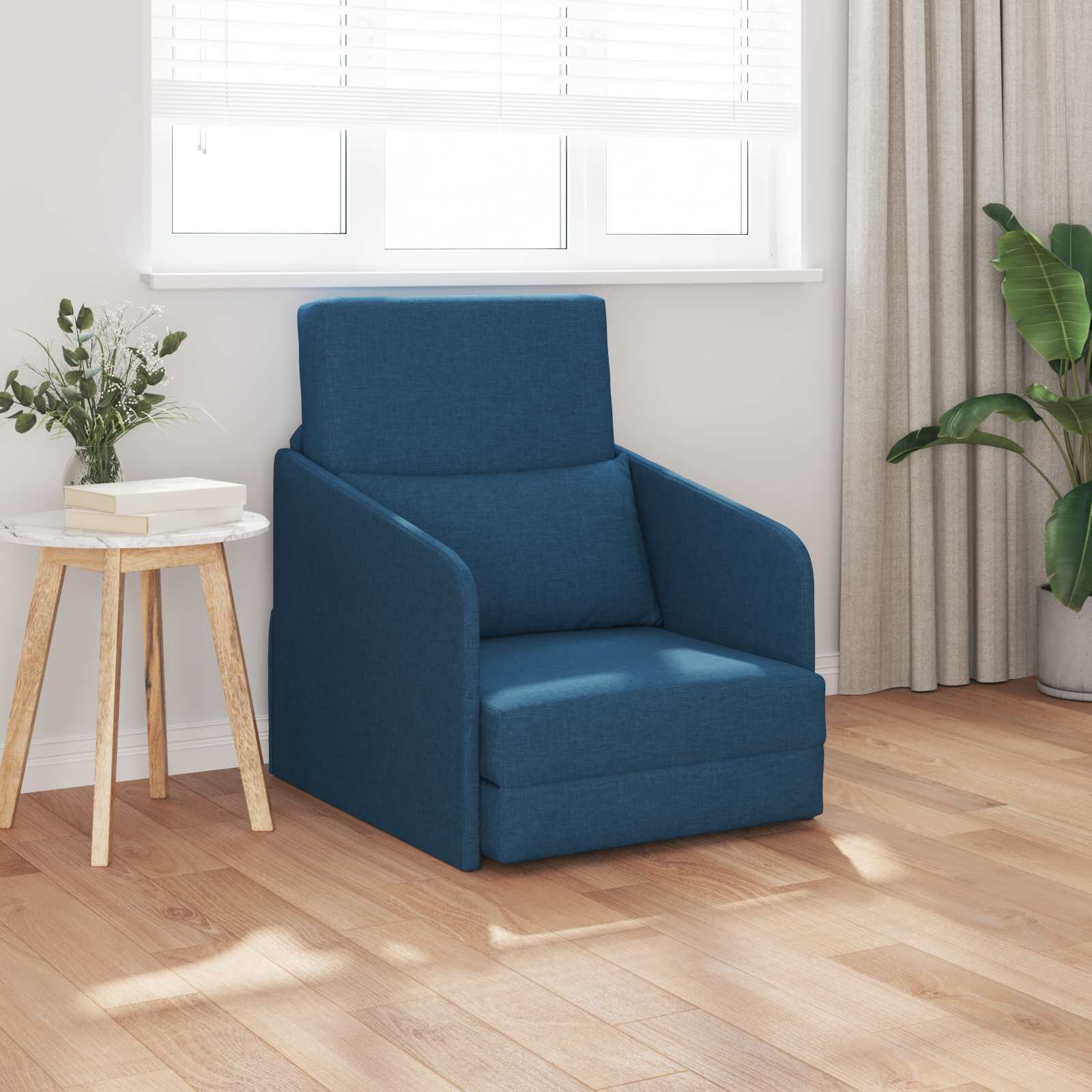 vidaXL Диван легло Синьо 65 x 80 x 83 см текстил