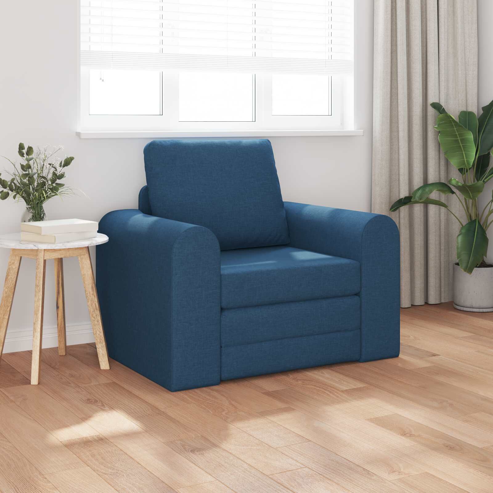 vidaXL Диван легло Синьо 98 x 71 x 83 см текстил