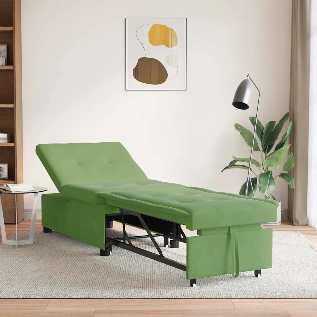 vidaXL Диван легло Светло зелено 194 x 67 x 82 см Кадифе