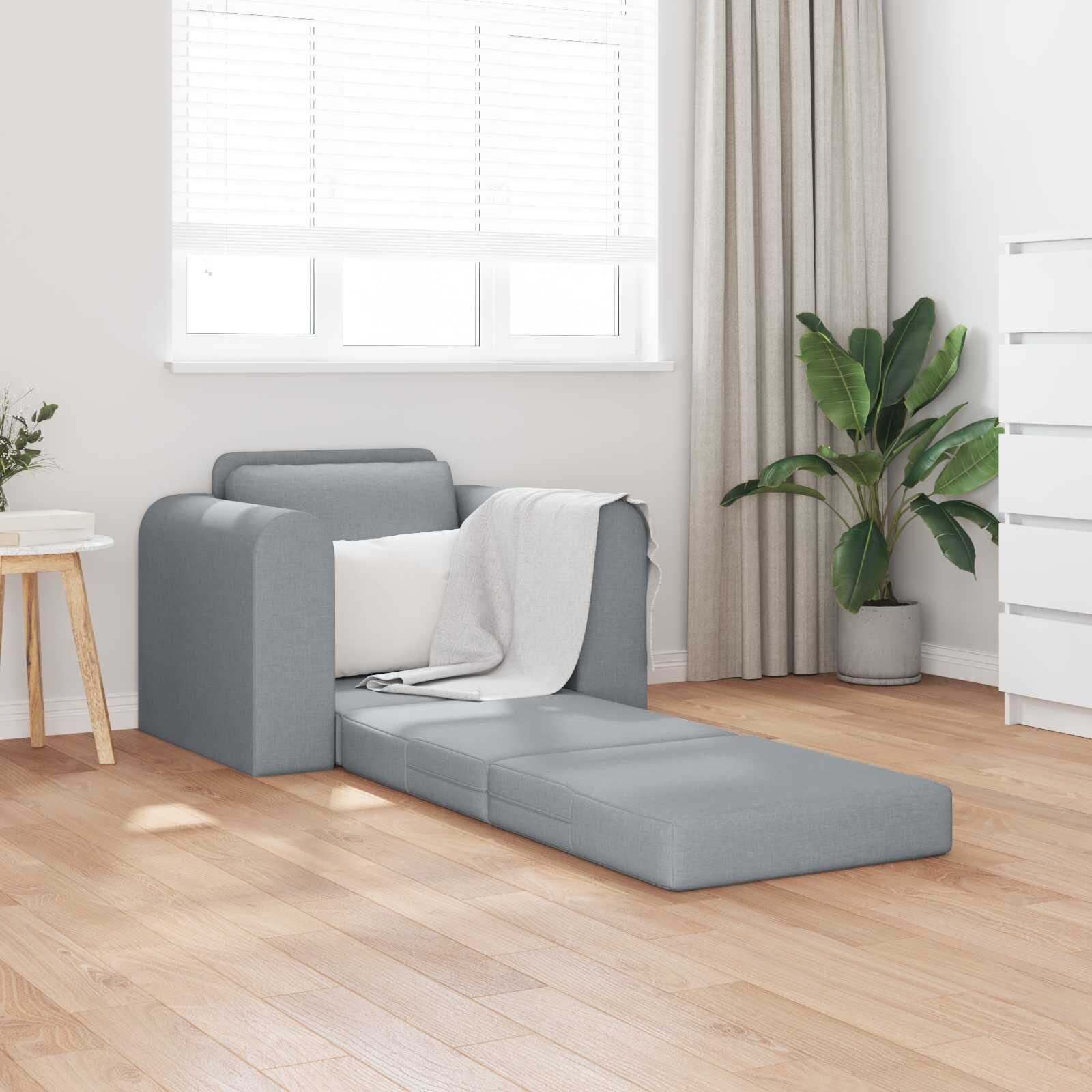 vidaXL Диван легло Светлосиво 98 x 71 x 83 см текстил