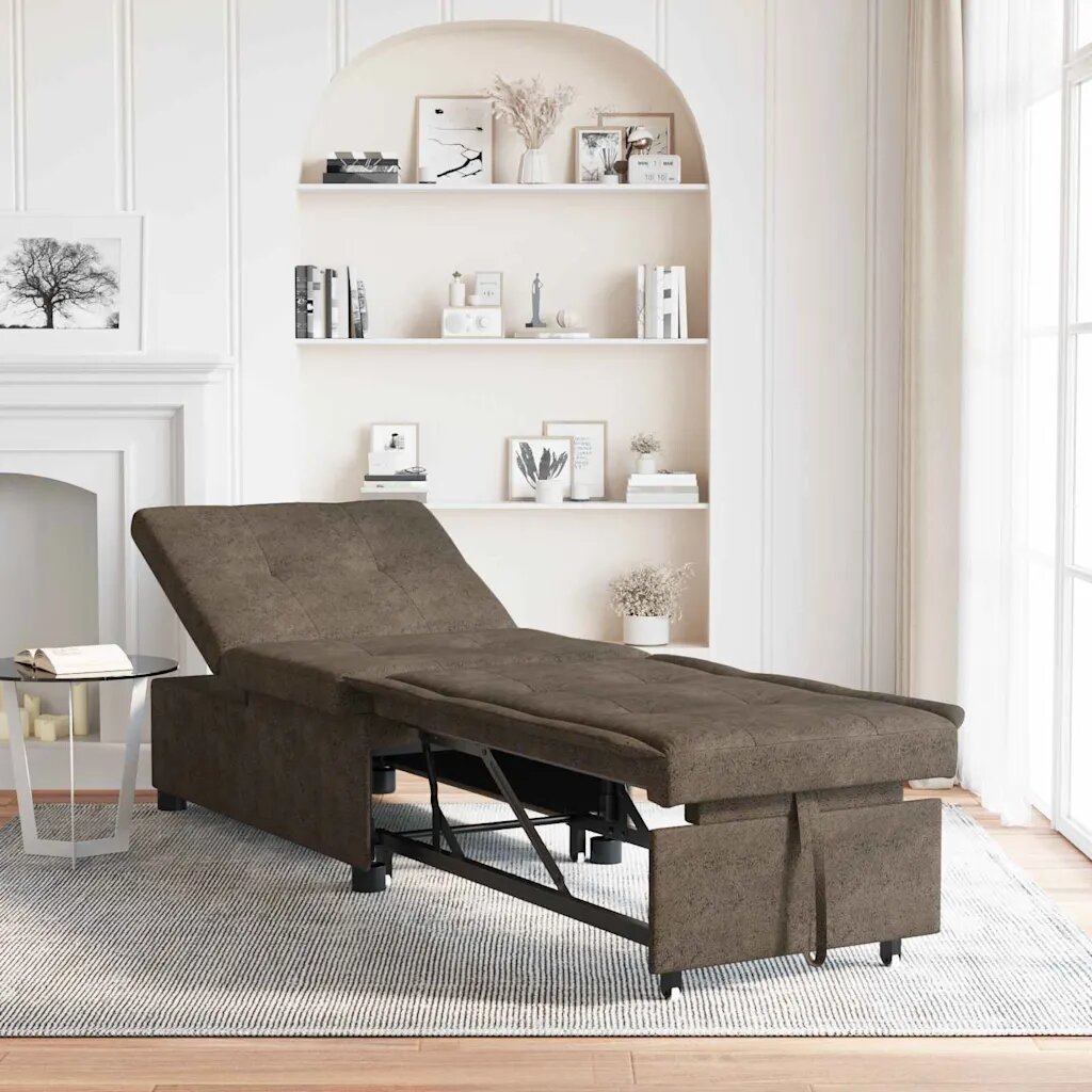 vidaXL Диван легло Тъмен сив 194 x 67 x 82 см Тъкан Huahua