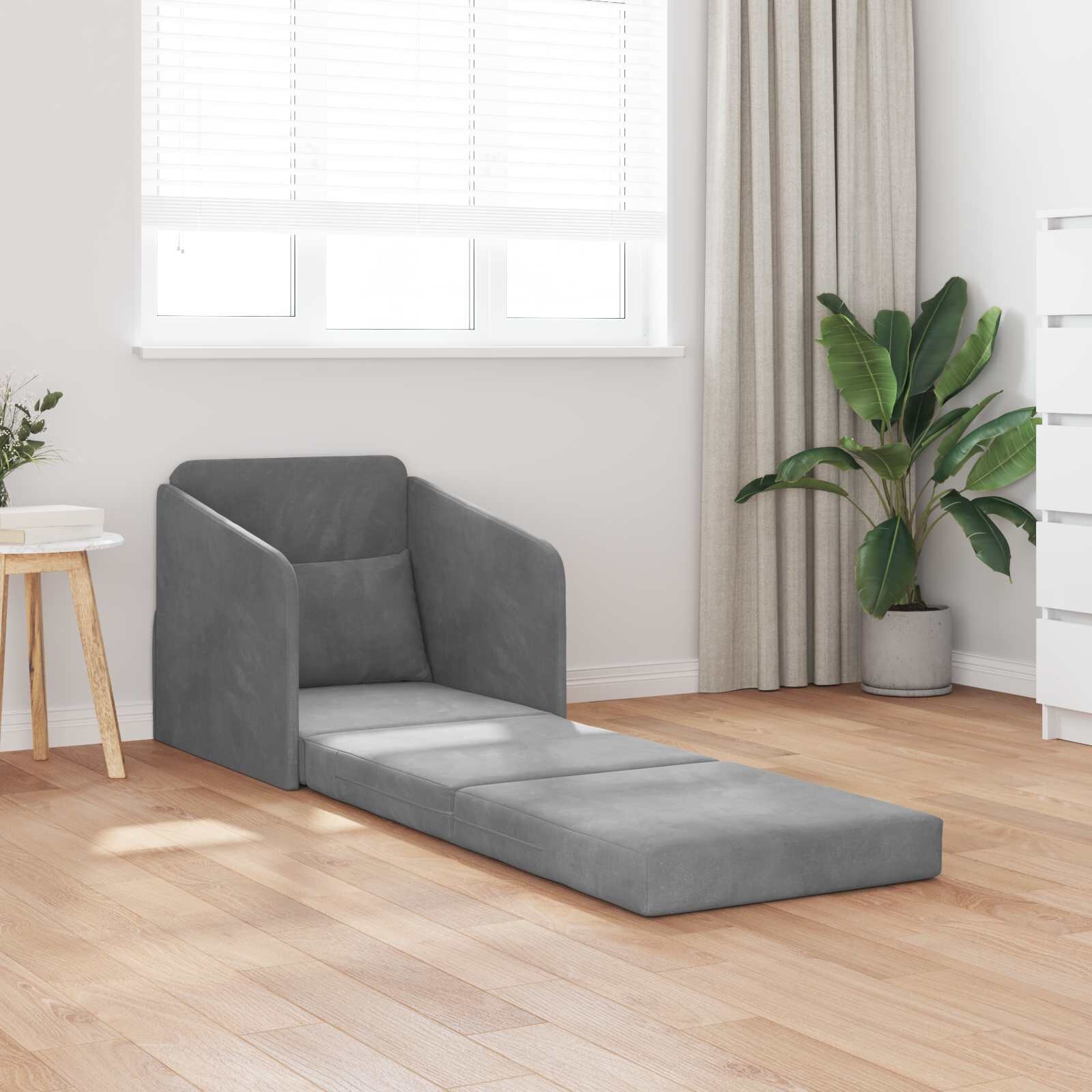 vidaXL Диван легло Тъмен сив 65 x 80 x 83 см Кадифе
