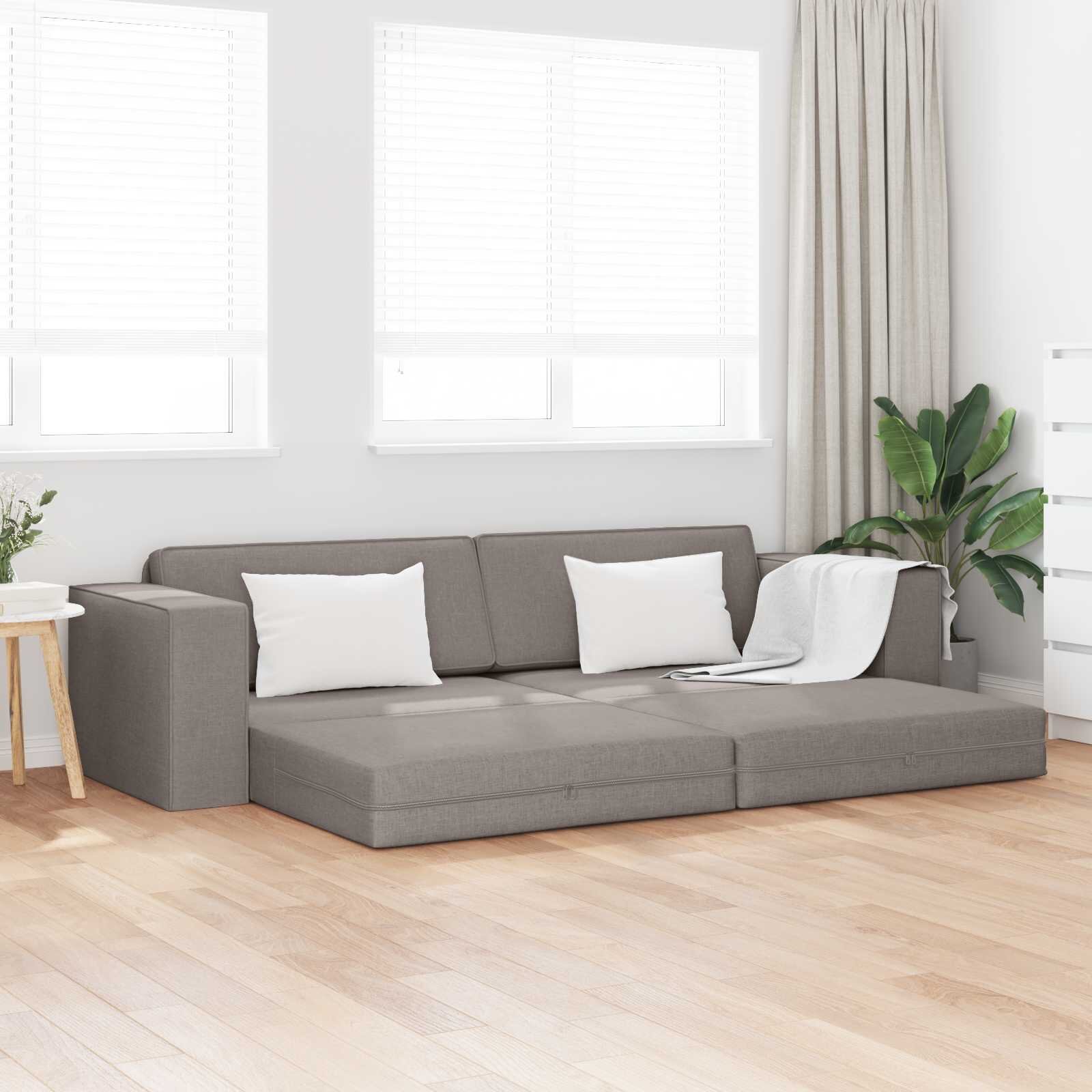 vidaXL Диван легло Таупе 245 x 78 x 77 см текстил