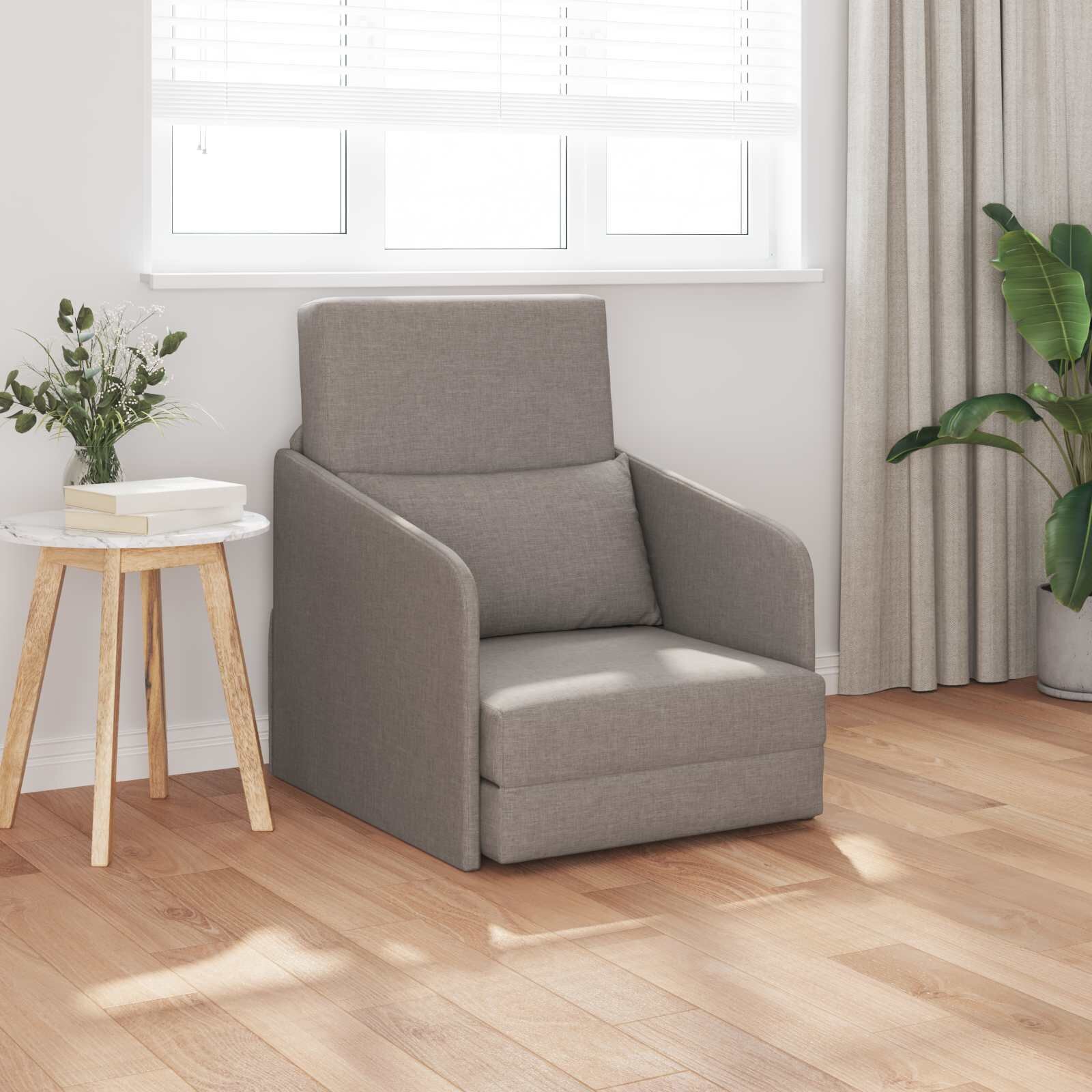 vidaXL Диван легло Таупе 65 x 80 x 83 см текстил