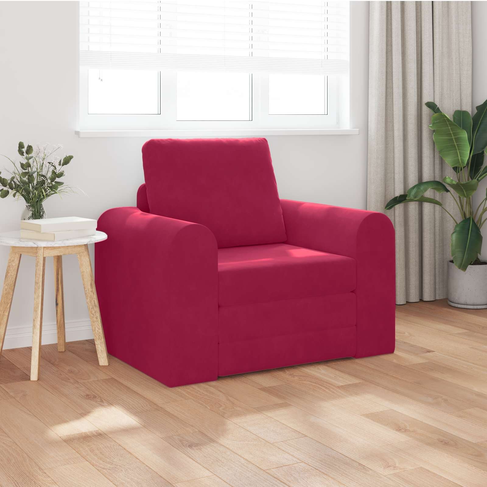 vidaXL Диван легло Виненочервен 98 x 71 x 83 см Кадифе