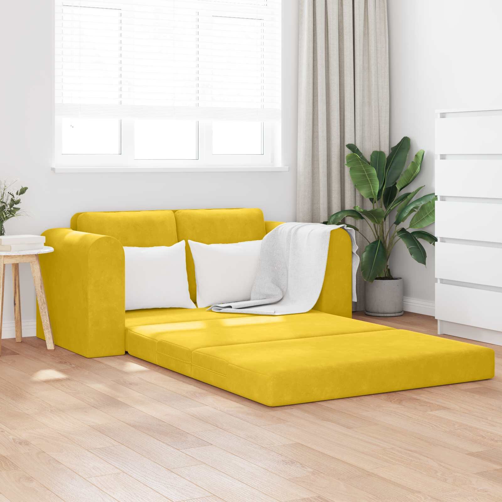 vidaXL Диван легло Жълто 148 x 71 x 83 см Кадифе