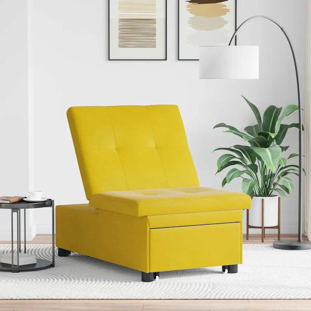 vidaXL Диван легло Жълто 194 x 67 x 82 см Кадифе