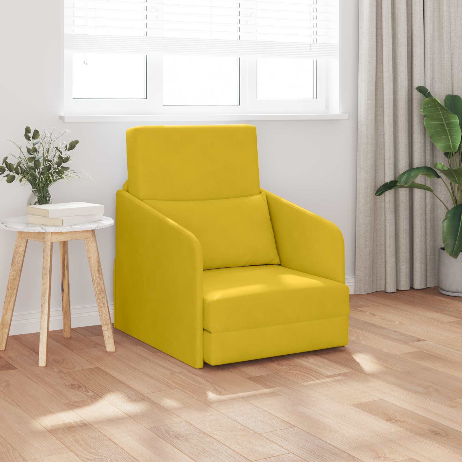 vidaXL Диван легло Жълто 65 x 80 x 83 см Кадифе