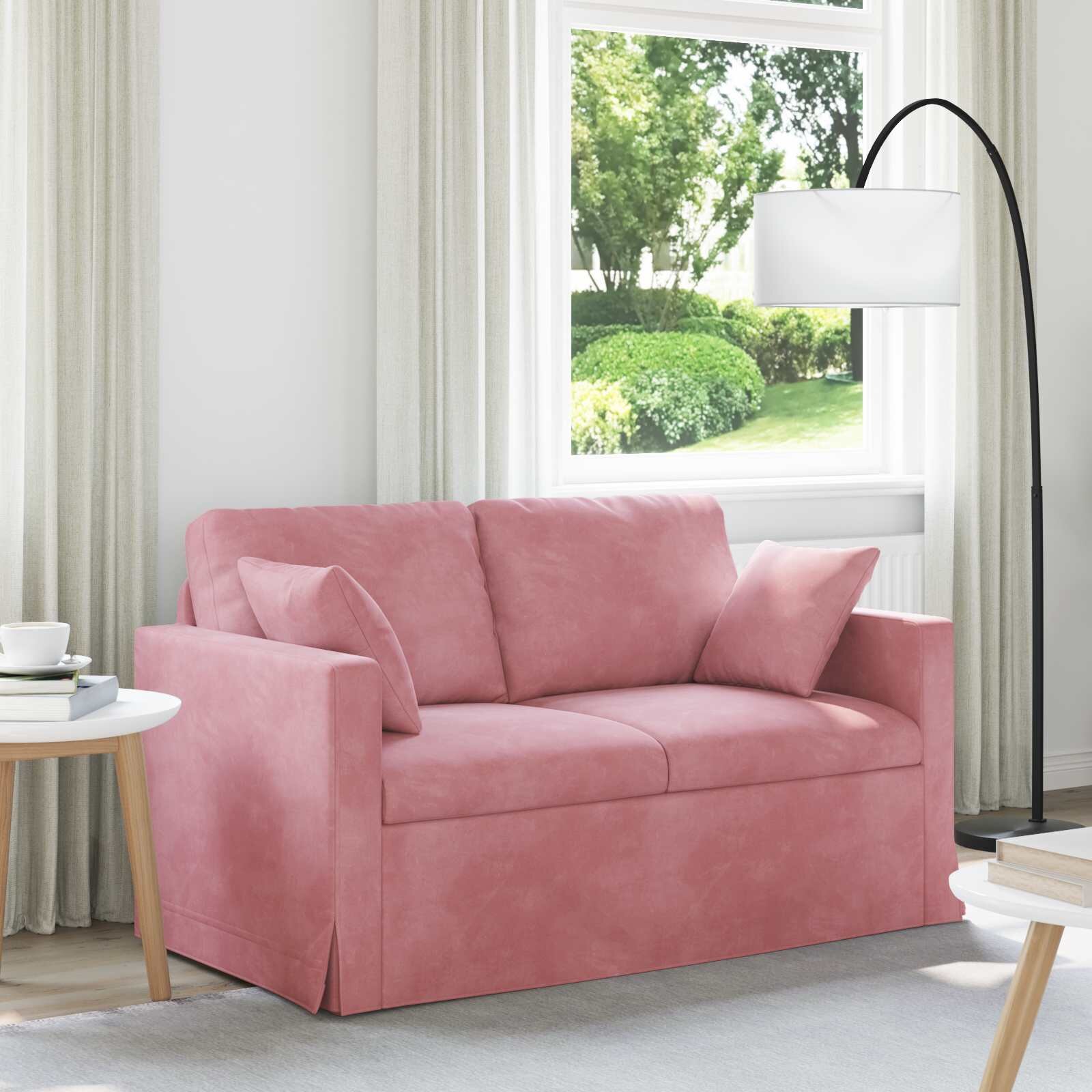 vidaXL Диван Розово 138 x 78 x 80 см Кадифе