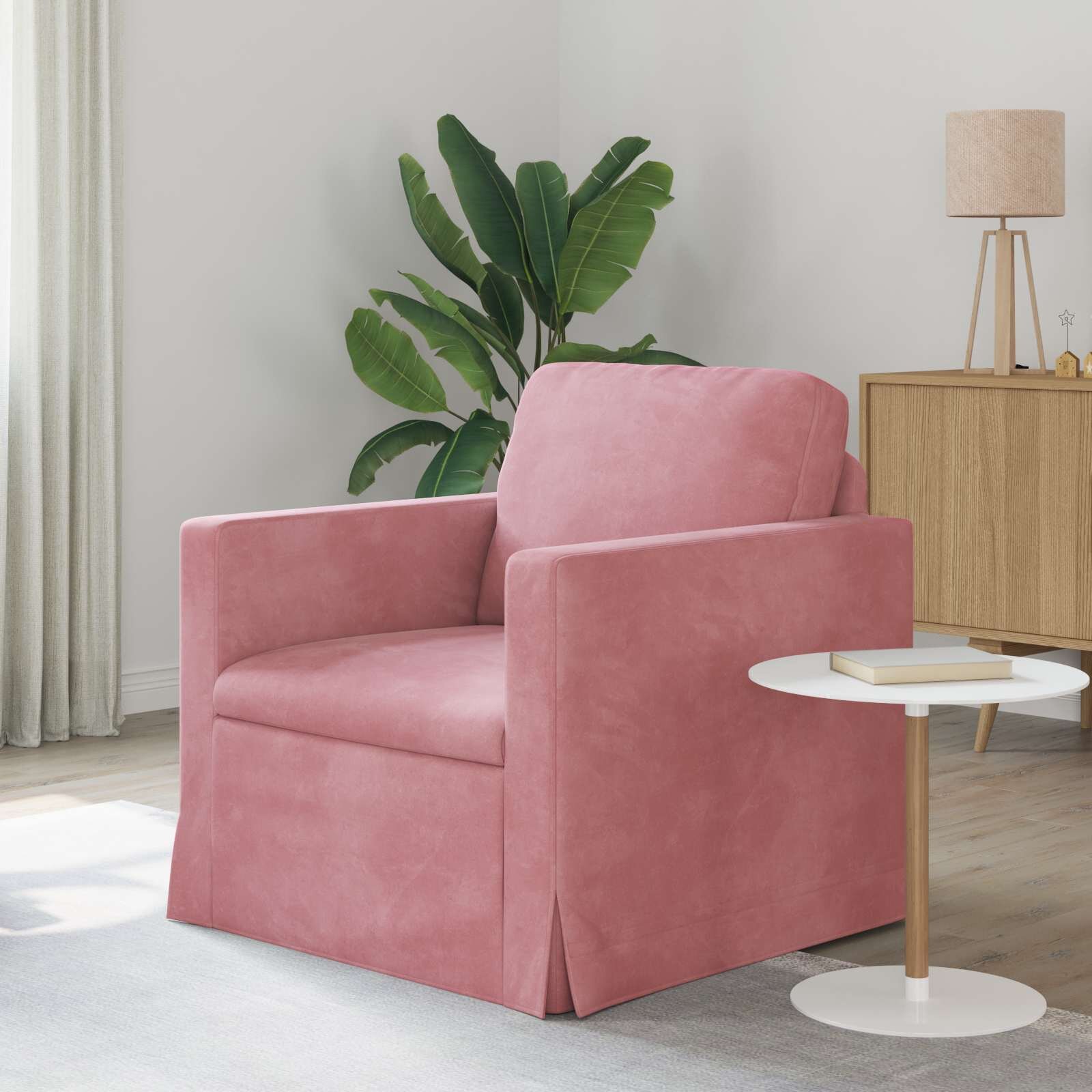 vidaXL Диван Розово 78 x 78 x 80 см Кадифе