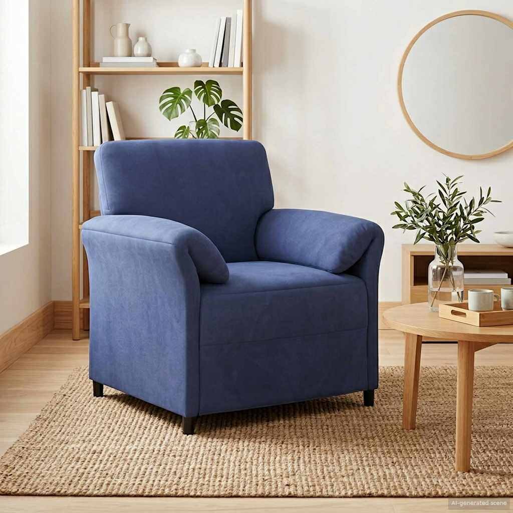 vidaXL Диван с едно seating Полицейско синьо 88 x 83 x 95 см Кадифе