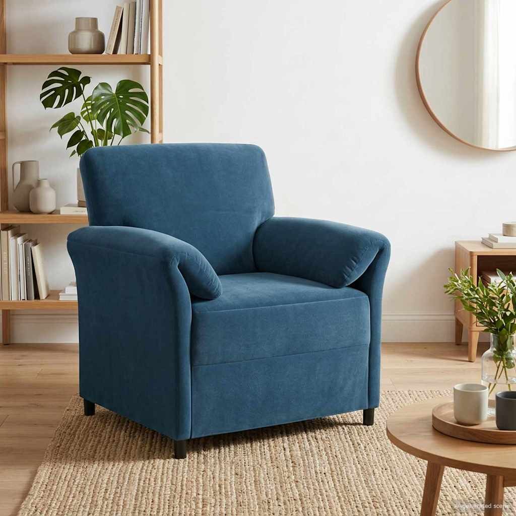 vidaXL Диван с едно seating Синьо 88 x 83 x 95 см Кадифе