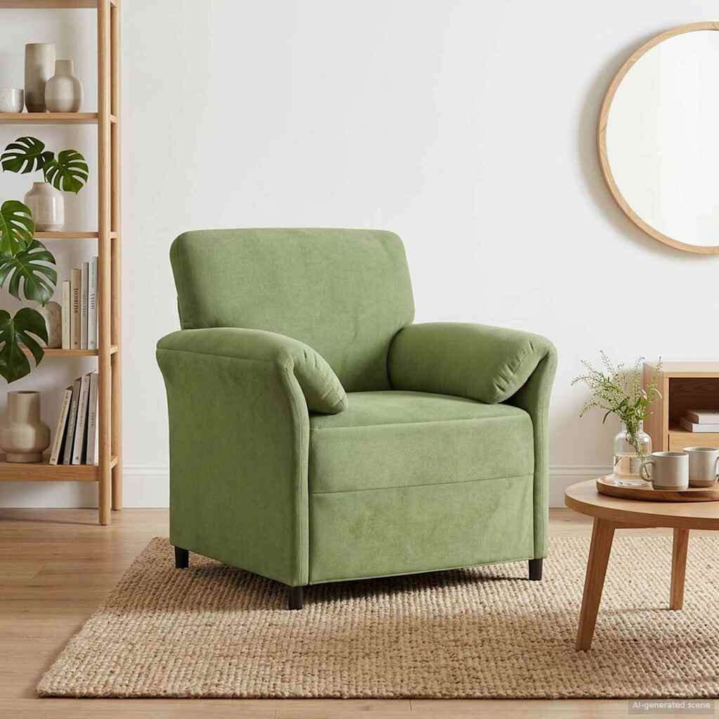 vidaXL Диван с едно seating Светло зелено 88 x 83 x 95 см Кадифе