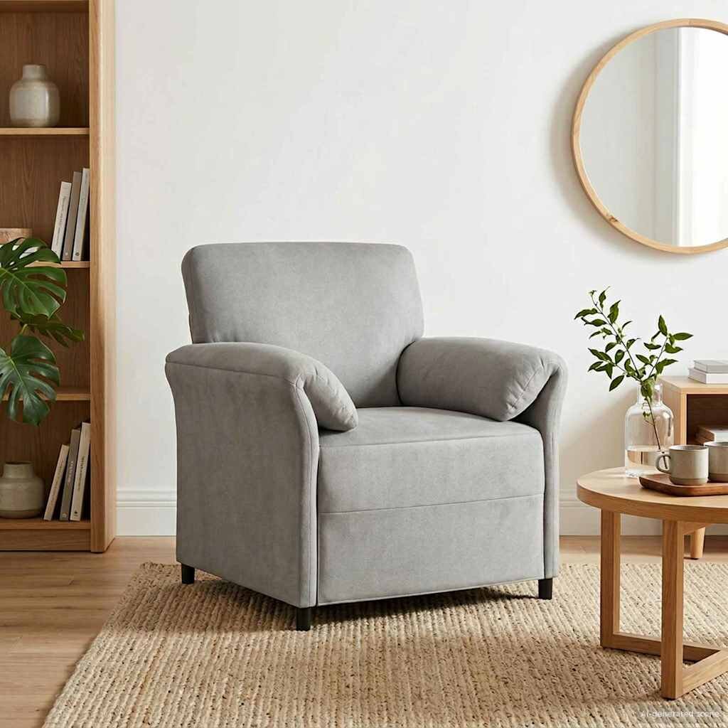 vidaXL Диван с едно seating Светлосиво 88 x 83 x 95 см Кадифе