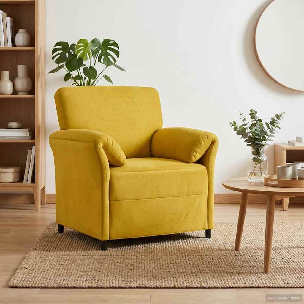 vidaXL Диван с едно seating Жълто 88 x 83 x 95 см Кадифе