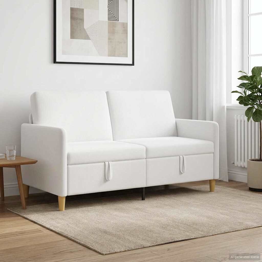 vidaXL Диван с storage Бяло 152 x 78 x 87 см Полиестер