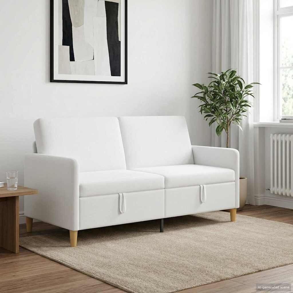 vidaXL Диван с storage Бяло 172 x 78 x 87 см Полиестер