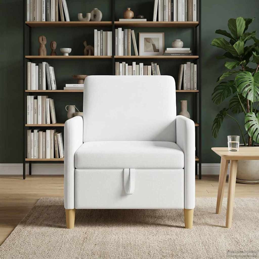 vidaXL Диван с storage Бяло 72 x 78 x 87 см Полиестер