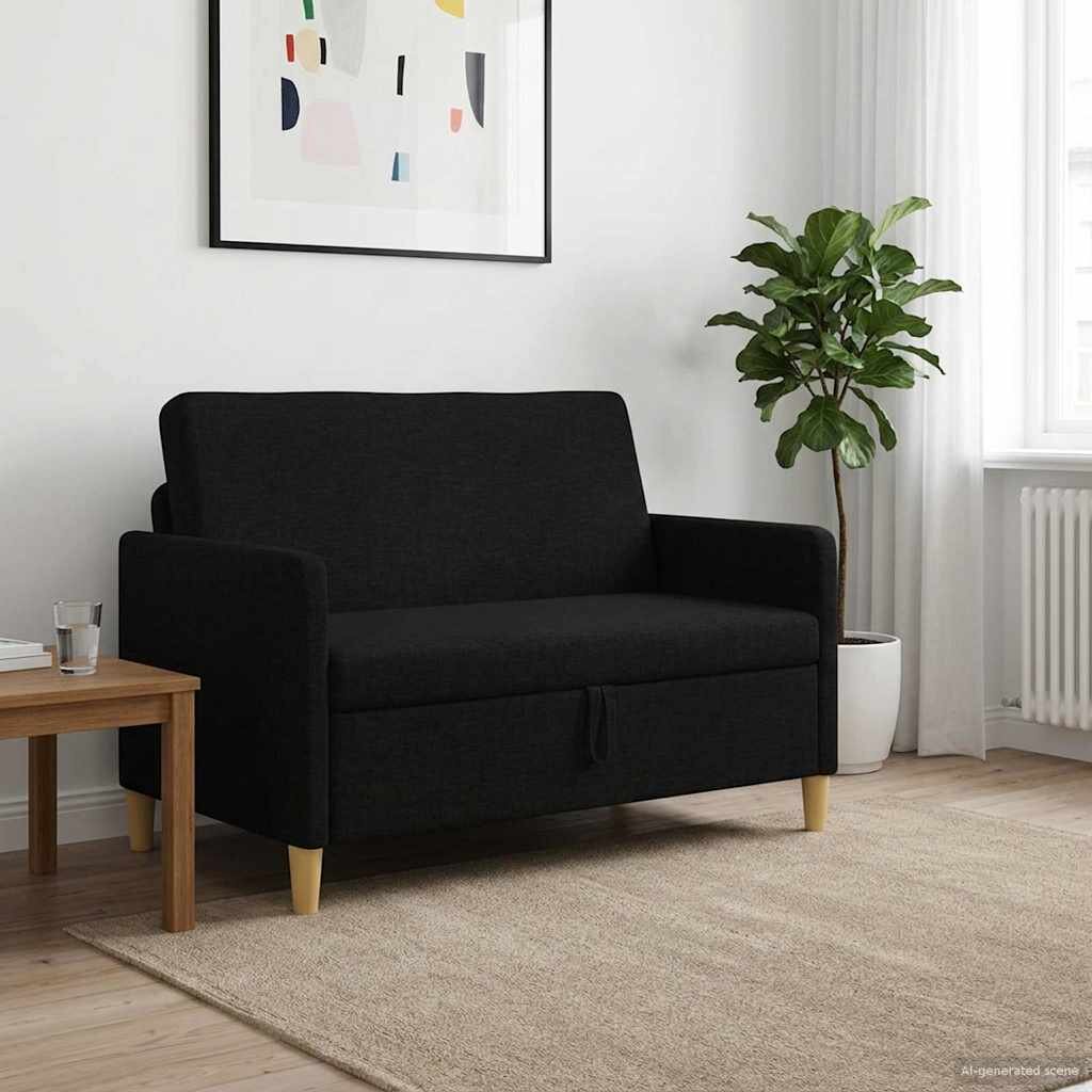 vidaXL Диван с storage Черно 122 x 78 x 87 см Полиестер