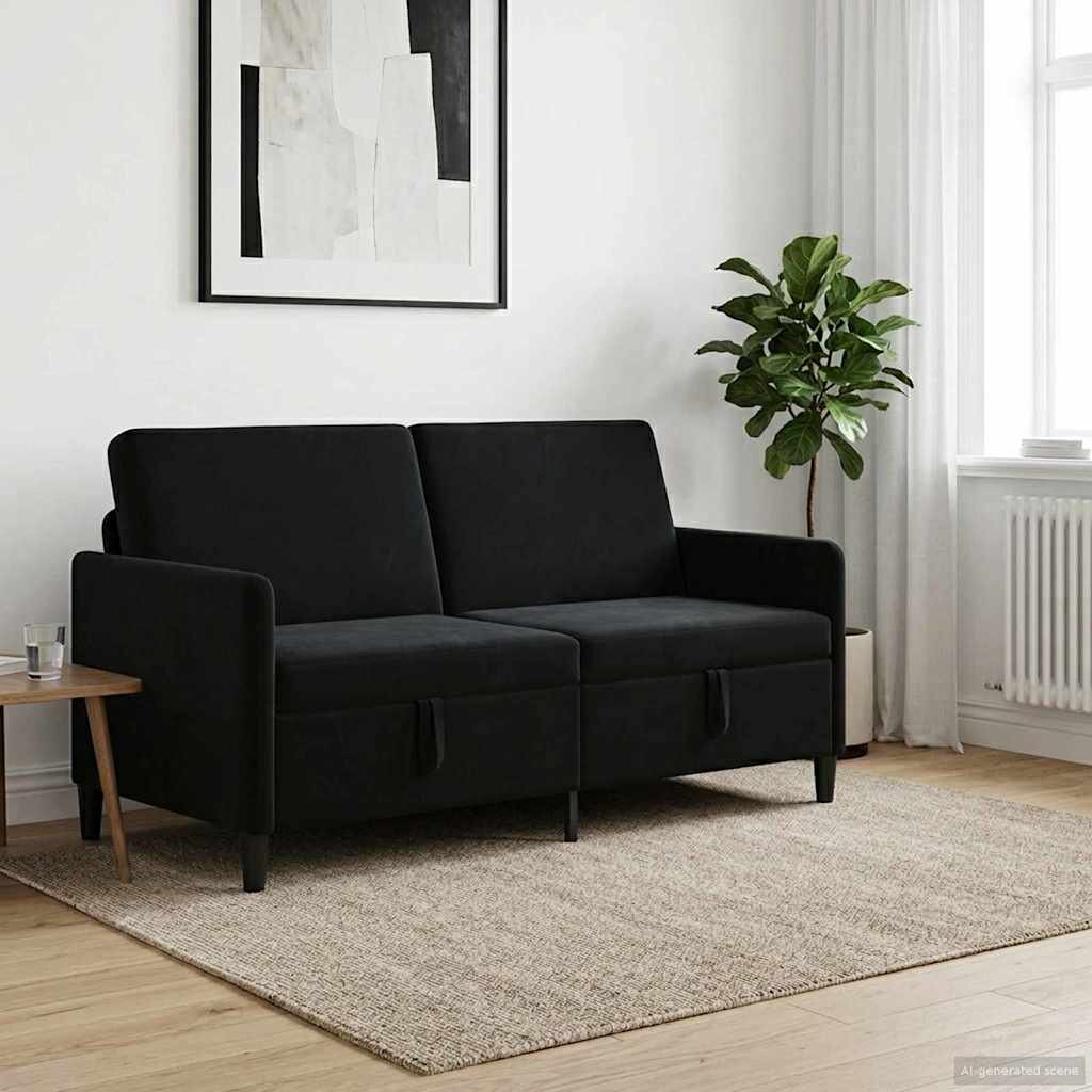 vidaXL Диван с storage Черно 172 x 78 x 87 см Полиестер